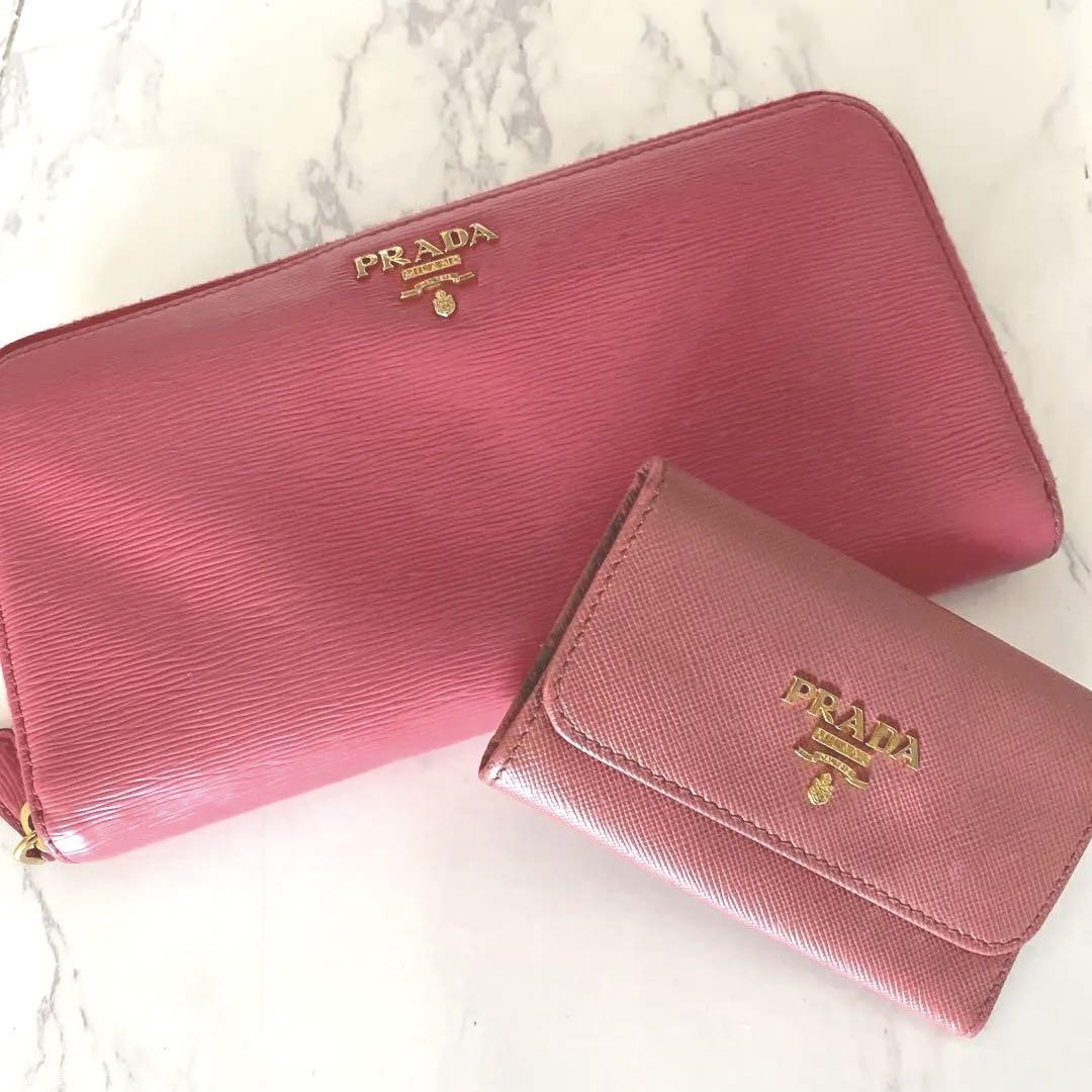 Prada Pink Long Leather Wallet for Women
