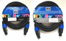 Pair (2 pcs) 50 feet long Speakon - Speakon 14-Gauge Speaker Audio Cable MUSYSIC