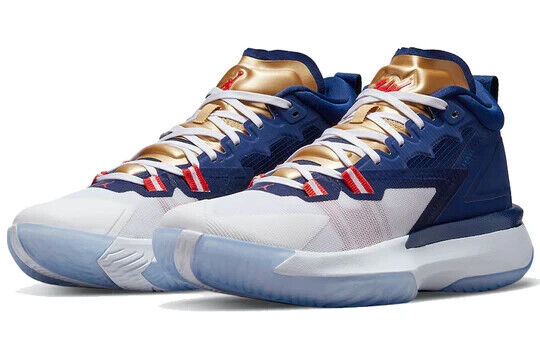 Nike Air Jordan Zion 1 USA Olympic Gold White Blue Red Nike Air Jordan Zion 1 USA Olympic Gold White Blue Red