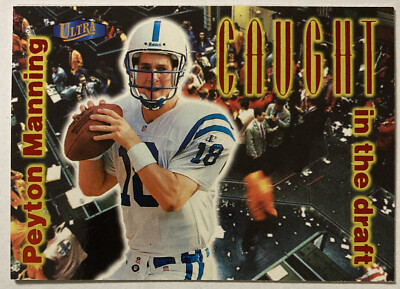 Peyton Manning 1998 ULTRA CAUGHT IN THE DRAFT Rookie Card #4 (3456 