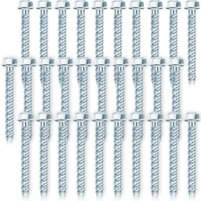 50 Pcs 3/8" X 3" Zinc Plated Concrete Anchors Masonry Screws Heavy Duty Carbon..