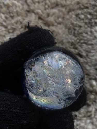 Glass Boro Marble Hand Made Rainbow Dichro Size 41mm Multi Color Art - Picture 15 of 17