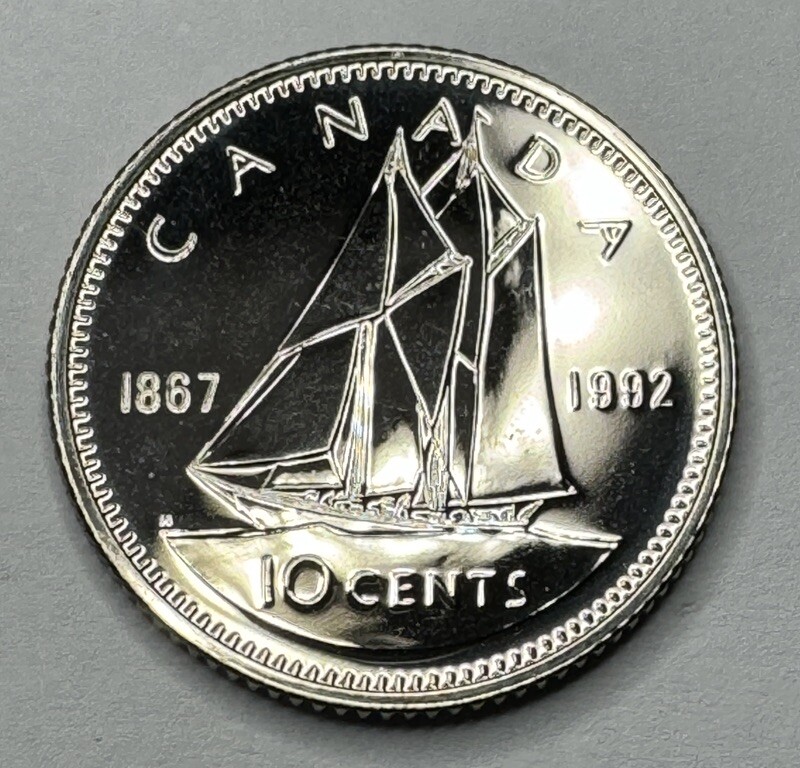 1867-1992 Canadian Proof-Like 10cent Dime Parliament 125th