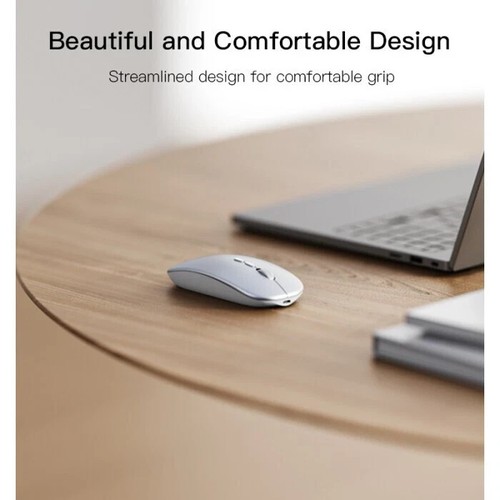 2.4Ghz Wireless UltraSlim USB Rechargeable Mouse Cordless Optical PC Laptop - Picture 5 of 6