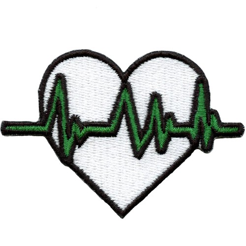 Medical Heart Rate Patch Nurse Clinical Health Embroidered Iron On - Picture 1 of 2