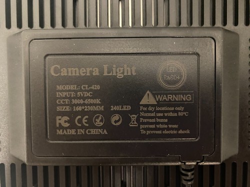 Camera LIGHT, MODEL Cl-420, 9X6.5", LED LIGHT, New(opened Bx) Camera & Camcorder - Picture 2 of 4