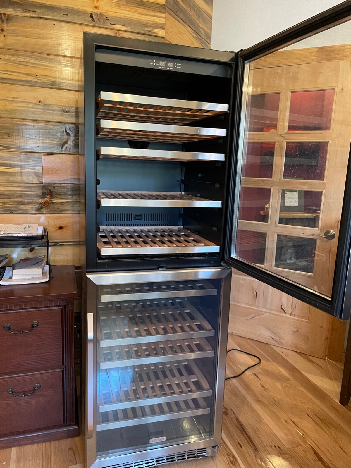 EdgeStar 155 Bottle Double Door Dual Zone Wine Cooler CWR1551DD eBay