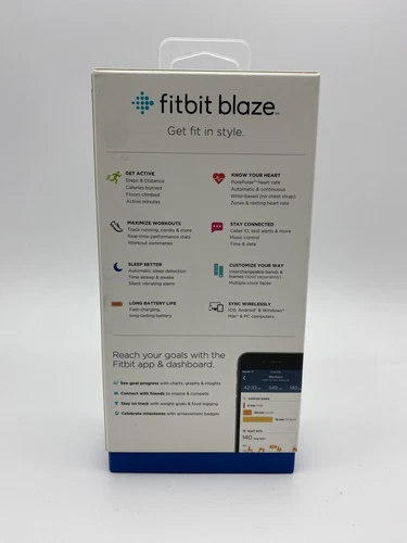 New Fitbit Blaze Smart Fitness Tracker Watch Size Small & Large -Black FB502S - Picture 4 of 17
