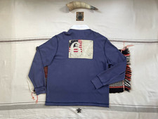 Ralph Lauren USA Rugby Shirt L American Military Army Indigo Blue Free Post UK