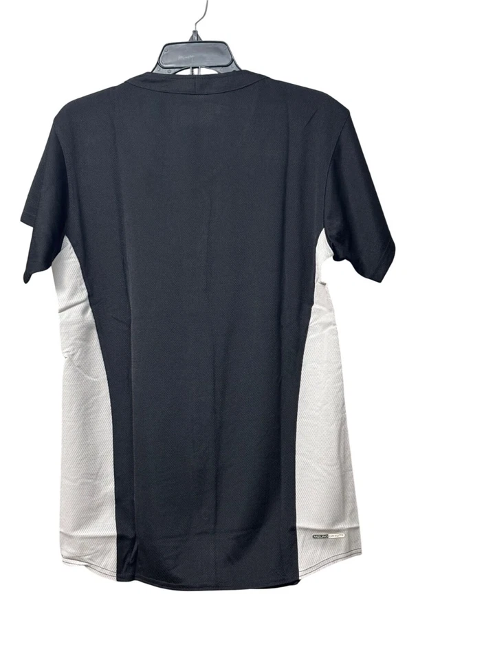 Camiseta deportiva profesional de juego de softbol con botones completos Mizuno para mujer, 350581, negra/gris, talla L Foto 4 de 4