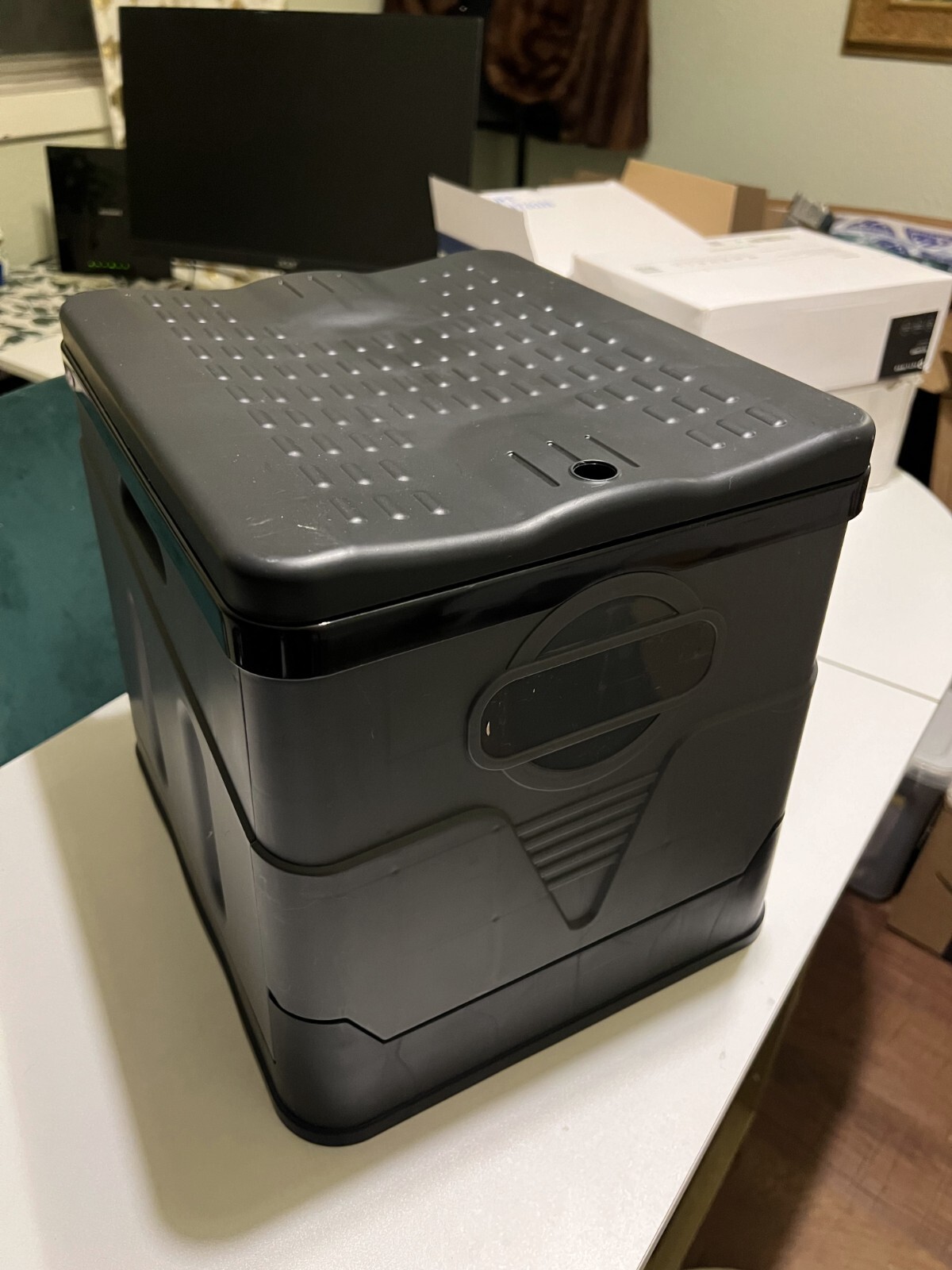 Portable Toilet Multi-functional Folding Trash Can with Lid for Hiking Tent Car