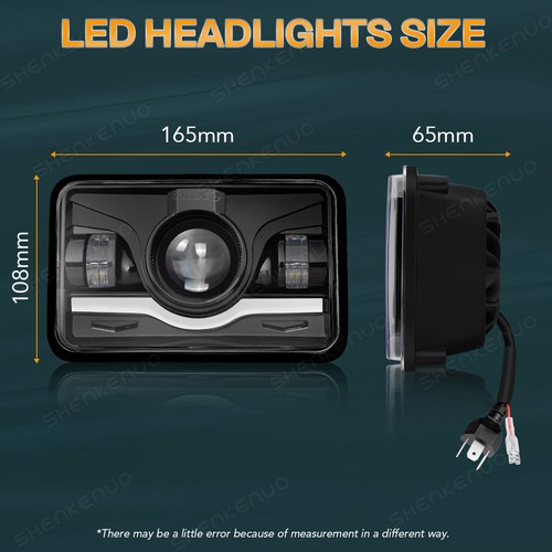 4x 4x6'' LED Headlight Hi/Lo Beam Fit for Chevrolet Western Star 4900 Semi Truck - Foto 4 di 19