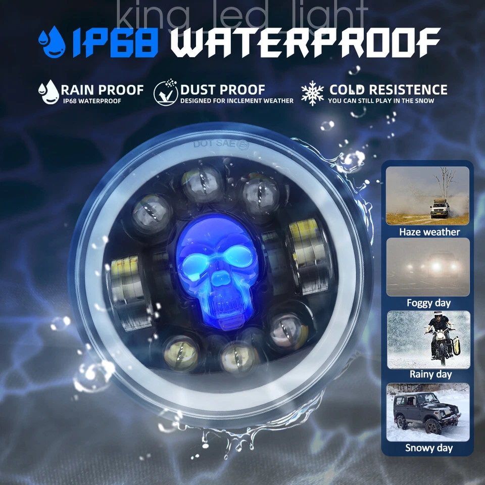 для мотоцикла XL 883 1200 черный RGB 5-3/4 5,75 LED фары дальнего света DRL - Изображение 4 из 4