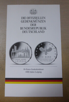 Münz-Infoblatt/Flyer von MDM, 10 Euro Gedenkmünze 1000 Jahre Leipzig