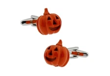 MRCUFF Pumpkin Halloween Pair of Cufflinks in Fancy Gift Box & polishing cloth