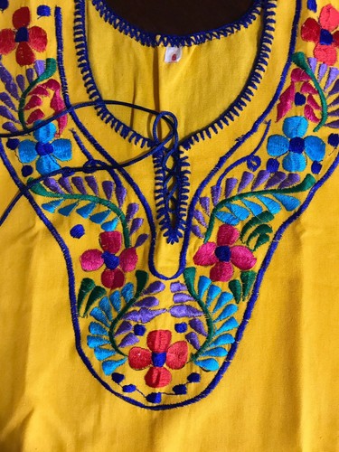 Handmade Girls Embroidered Mexican Dress Size 6 Vestidito Artesanal Talla 6 - Picture 3 of 6