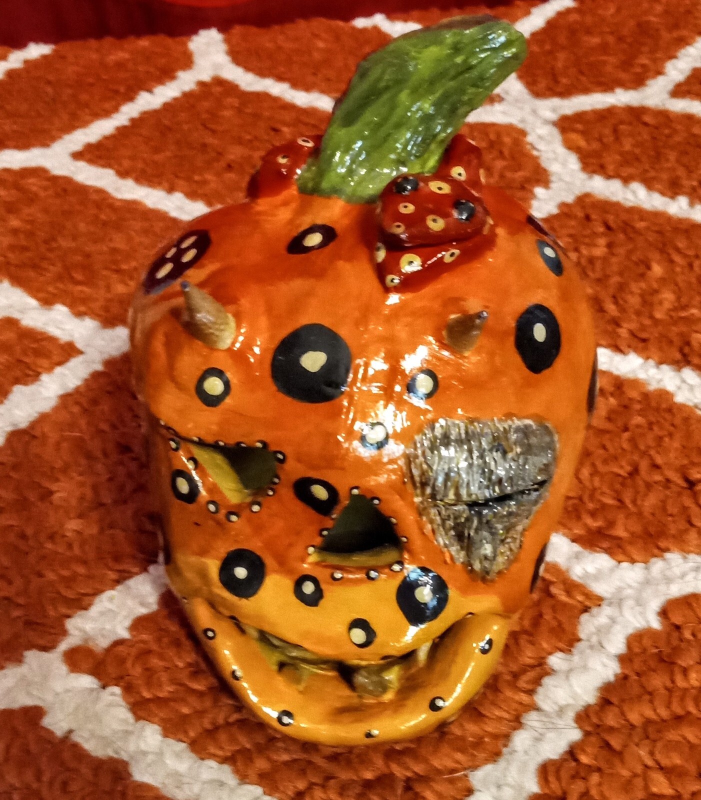 Face jug Pumpkin/Snake Southern Pottery Ugly Jug decorative folk art