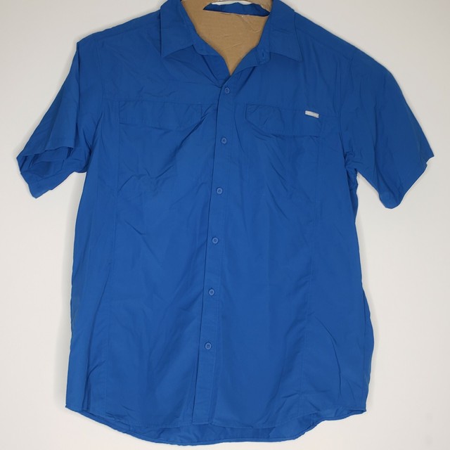 Columbia OmniShade Sun Protection Mens Shirt Blue Size XL eBay
