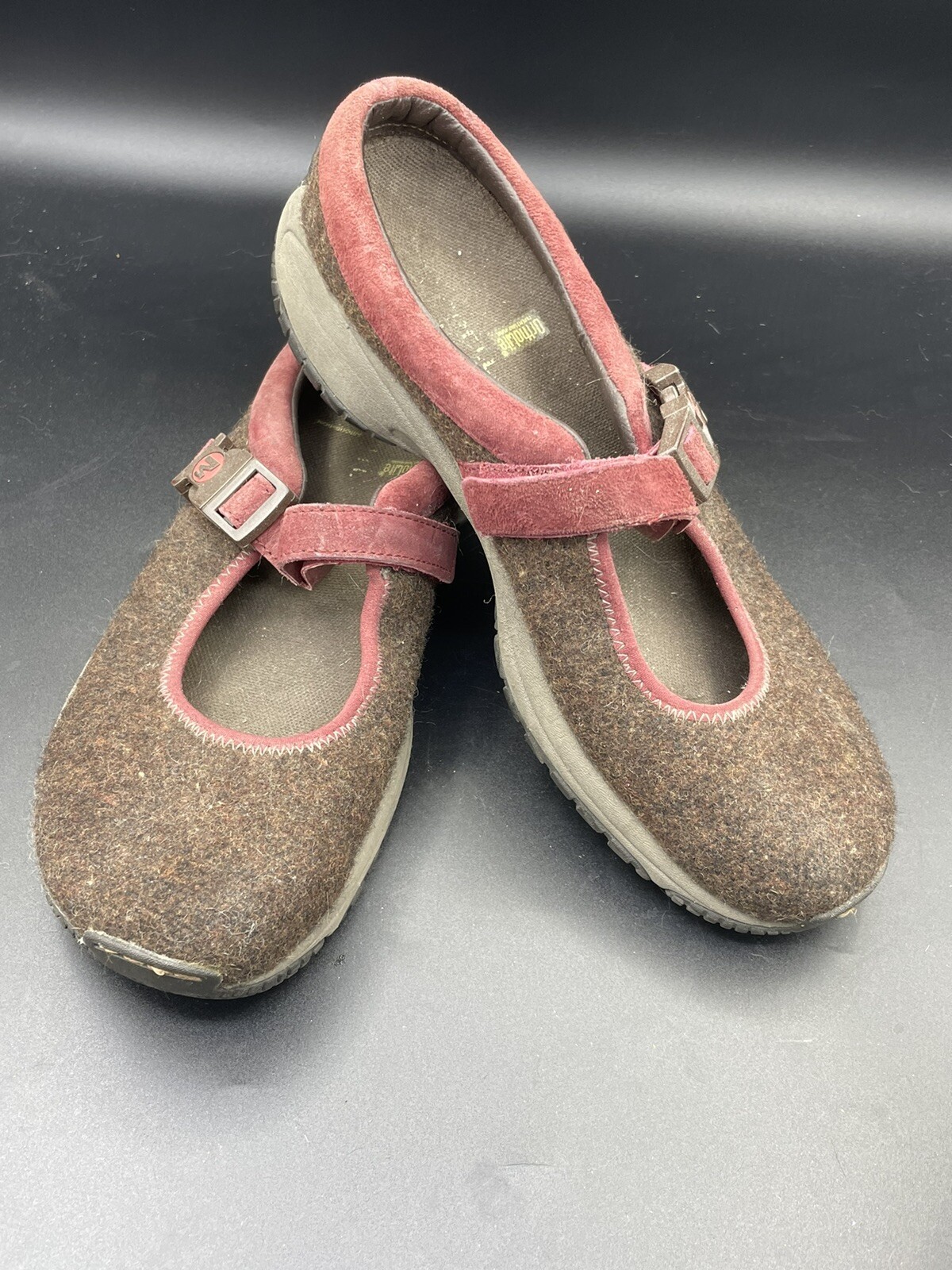 Merrell Encore MJ lana terra mocassini Mary Jane sandali marrone rosso taglia 9