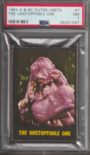 1964 OUTER LIMITS CARD #7 - A & BC ENGLAND - PSA 7 - THE UNSTOPPABLE ONE