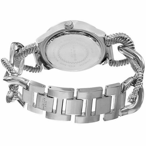 NEW Akribos XXIV AK721SS Women's Silver Multifunction Twist Chain Bracelet Watch - Picture 3 of 4