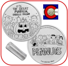 Peanuts® Great Pumpkin 55th Anniv. 1 oz Silver Round - Roll of 20 Rounds