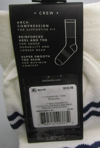 K. BELL~Sock 10-13~Men's Sand SEA YA! Surfer Surfing Casual Crew Socks - Picture 3 of 4
