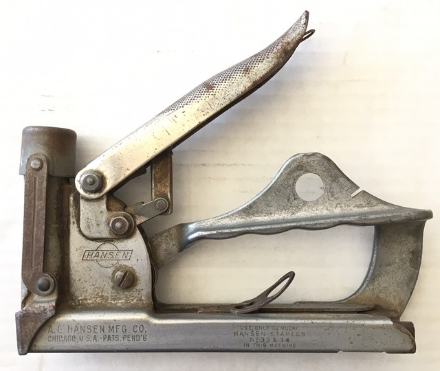 VINTAGE A.L. HANSEN STAPLE GUN / STAPLER 1940 LOOK !!!! eBay
