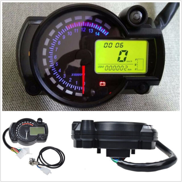 Universal 7 Colors 15000 RPM Motorcycle LCD Digital Speedometer Tachometer Gauge