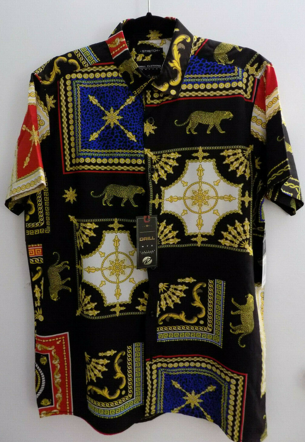 NEW Drill Clothing Company Baroque Gold Italian Designer Style Mens