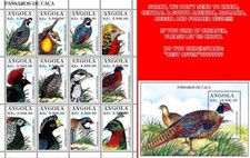 ANGOLA 1996 BIRDS M/S + S/S SC#957//59 MNH PHEASANTS