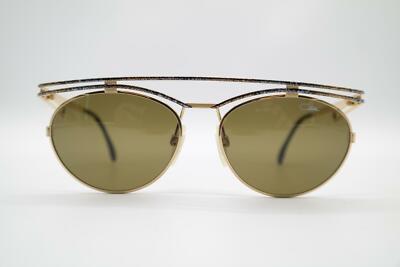 Vintage Cazal 970 gold multi color oval sunglasses eyewear NOS