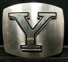 Great/Fun/Fashionable Belt Buckle Blingy Black Enamel Letter Y Initial B4-4-8-U