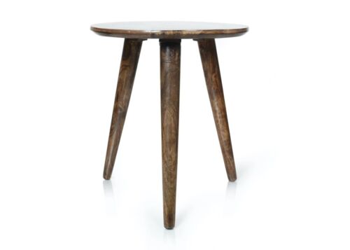 Drewniany okrągły statyw stołek w stylu nordyckim - Zdjęcie 1 z 4