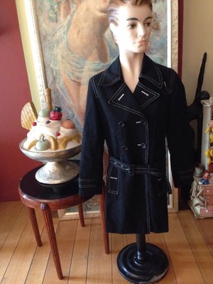 Marken Super Comma Jeans Mantel schwarz 36 Damen