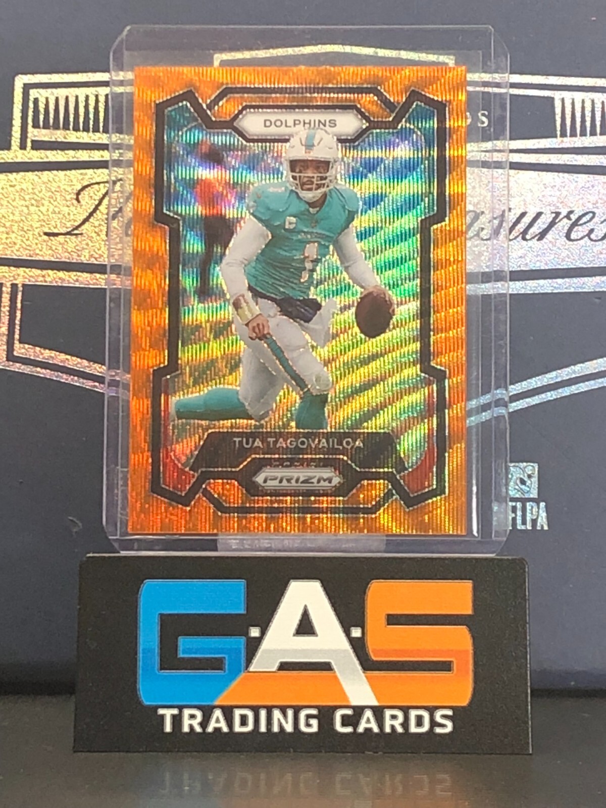 2023 Panini Prizm Tua Tagovailoa Orange Wave Prizm /60 #190 SP Dolphins