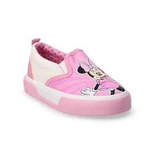 New Disney's Minnie Mouse Toddler Girl Slip-On Canvas Sneakers 6 7 8 9 10