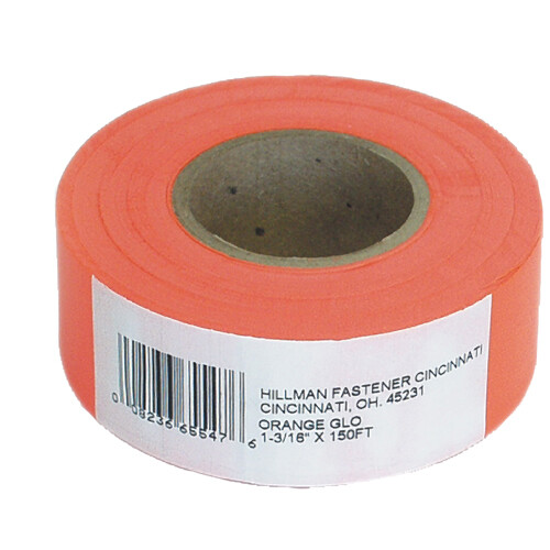 Hillman 845768 Orange Flagging Tape, 150 Ft. Roll 5-Pack