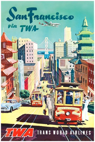 San Francisco TWA Trans World Airlines Photo / Poster Up To 36"x24" - Picture 2 of 2