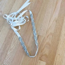 Thin Wedding Gown Bridal Sash Belt with Lace and Sequins