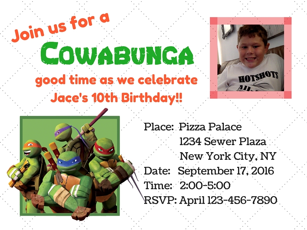 Teenage Mutant Ninja Turtles Birthday Invitation Printable PDF/JPEG  download | eBay