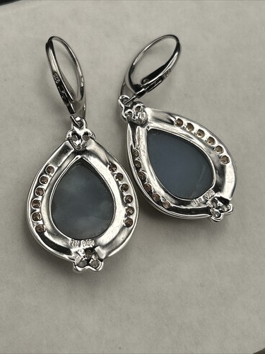 Vintage Window Druzy, Citrine & White Topaz Drop Earrings - Picture 4 of 9