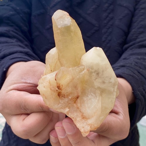 348G Natural yellow Quartz Stone Crystal Cluster Healing Stones Mineral