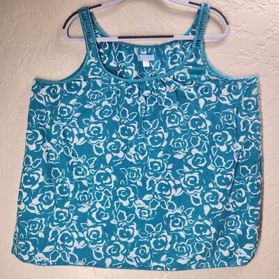 Celestial Dreams Top Sleeveless Sleepwear Womens Sz 2X Blue / White Paisley