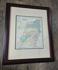 Antique Map circa 1870 Rare Hand Colored Map of Middle States w COA Paper — photo 1