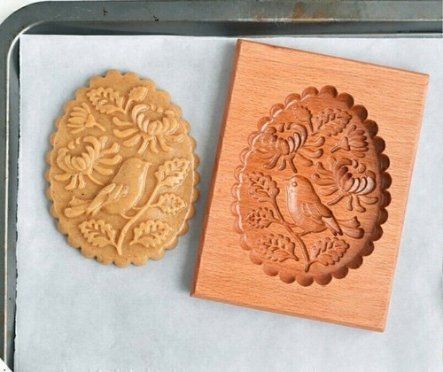 Mould Wooden Gingerbread Cookie Mold Carved Shortbread Mold Cookie Cutter Molds - Picture 4 of 17