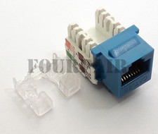 CAT5e Standard Keystone RJ45 110 Punch Down Keystone Modular Snap-In Jack - Blue