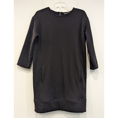 Athleta Cozy Karma Back Zip Sweatshirt Dress In Black Size XS