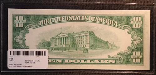 Gem UNC 1950 $10 Richmond district Federal Reserve Note * - Picture 3 of 3