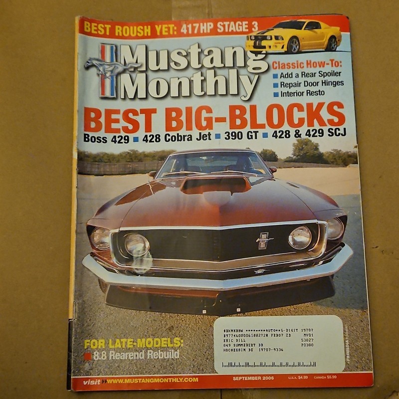 Mustang Monthly September 2006 Big-Block Engines Boss 429 Illustrated